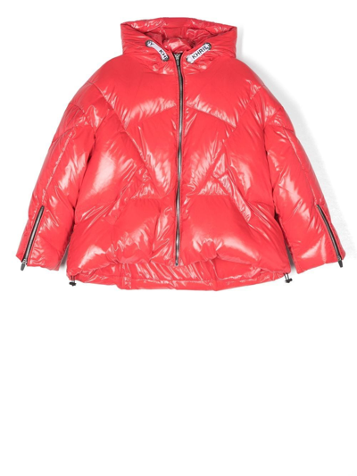 Shop Khrisjoy Padded Zipped-up Jacket In Red
