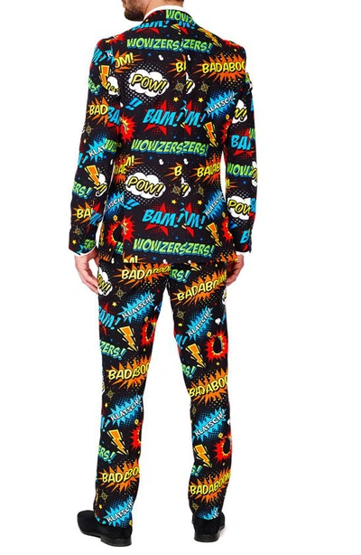 Opposuits 'badaboom' Trim Fit Two-piece Suit With Tie In Black