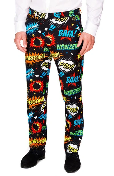 Opposuits 'badaboom' Trim Fit Two-piece Suit With Tie In Black