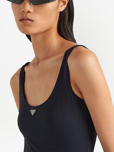 Shop Prada Triangle-logo Bodysuit In Black