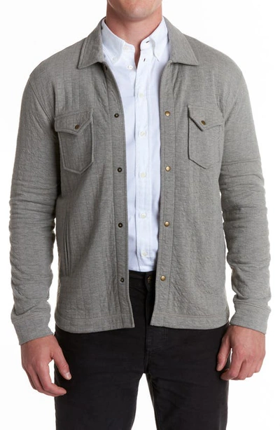 Shop Billy Reid Grid Quilted Knit Jacket In Light Grey