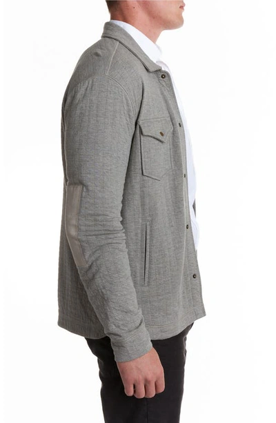Shop Billy Reid Grid Quilted Knit Jacket In Light Grey