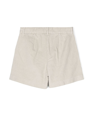 Shop Aspesi Teen Pressed Crease Corduroy Shorts In Neutrals