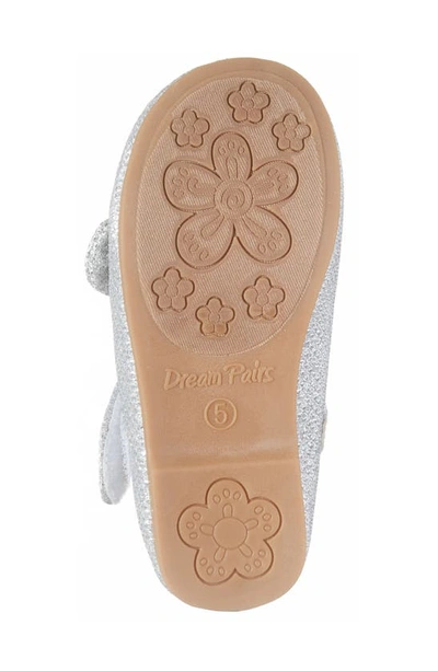 Dream Pairs Kids' Angel Crystal Bow Mary Jane In Silver