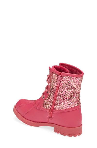 Dream Pairs Glitter Duck Boot In Fuchsia