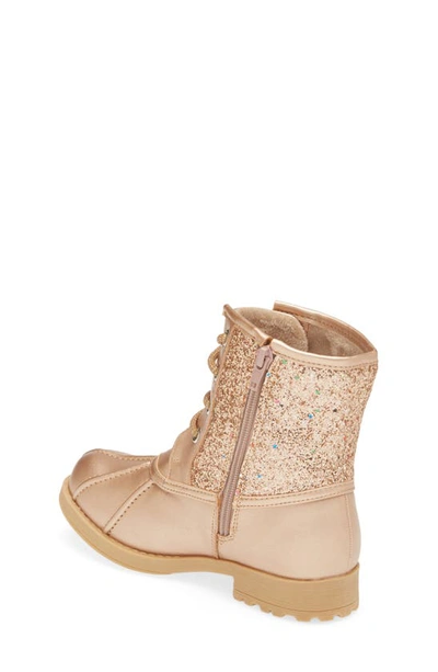 Shop Dream Pairs Glitter Duck Boot In Rose/ Gold