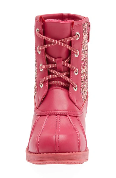 Dream Pairs Glitter Duck Boot In Fuchsia