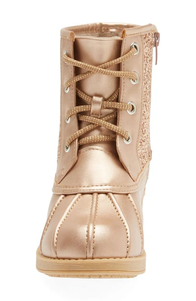 Shop Dream Pairs Glitter Duck Boot In Rose/ Gold