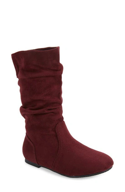 Shop Dream Pairs Riding Boot In Burgundy