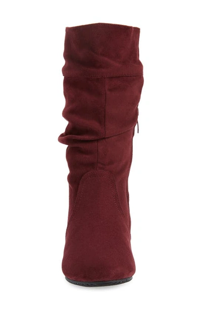 Shop Dream Pairs Riding Boot In Burgundy