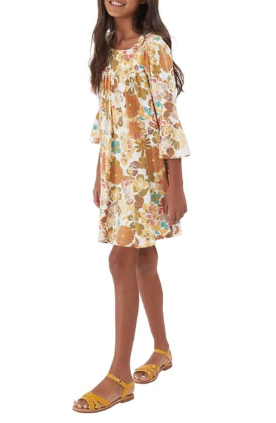 Shop O'neill Kids' Chancey Floral Bell Sleeve Dress In Multi Colored