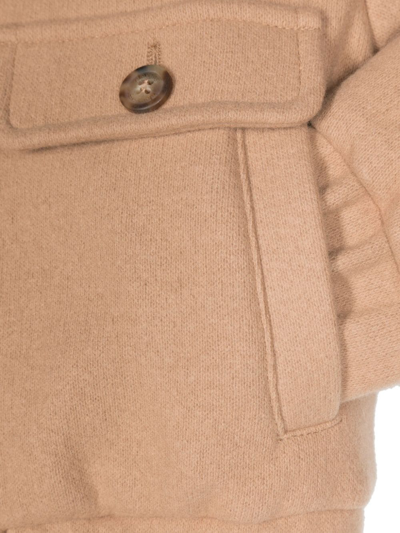 Shop Eleventy Band-collar Wool-blend Jacket In Neutrals