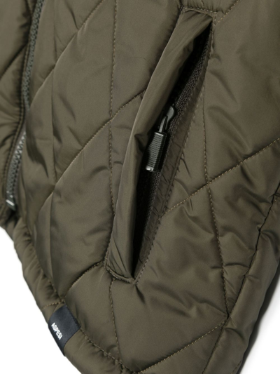 Shop Aspesi Diamond-quilt Hooded Jacket In Green