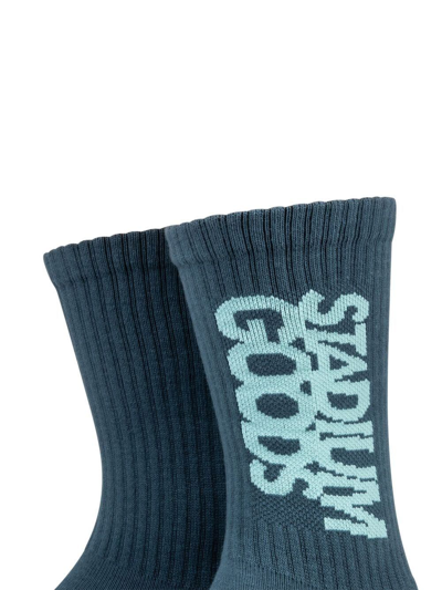 Shop Stadium Goods Logo ''river'' Crew Socks In Blue
