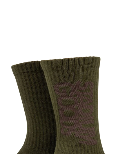 Shop Stadium Goods Ribbed Logo "forest" Socks In Green