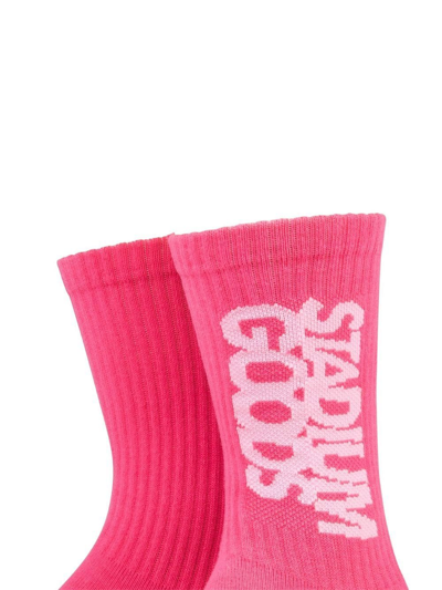 Shop Stadium Goods Logo Crew Socks In Pink