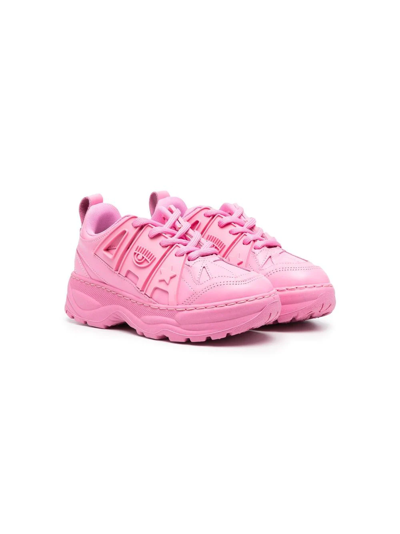 Shop Chiara Ferragni Lace-up Sneakers In Pink