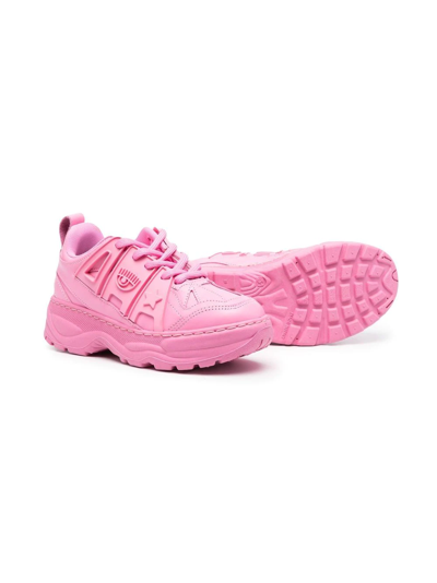 Shop Chiara Ferragni Lace-up Sneakers In Pink