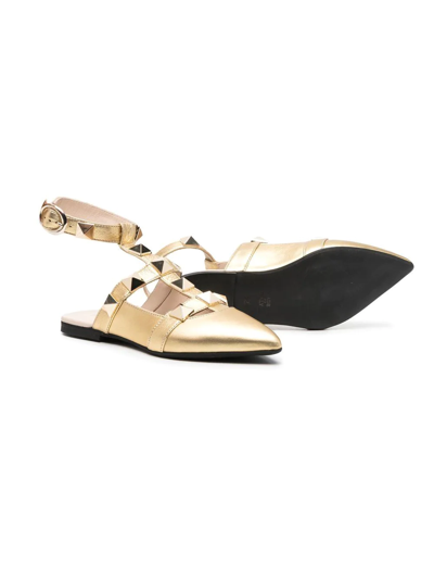 Shop Florens Stud Embellished Sandals In Gold