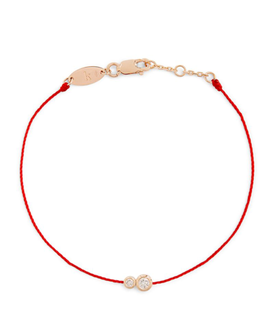 Shop Redline Rose Gold And Diamond Infinite Double Bracelet In Red