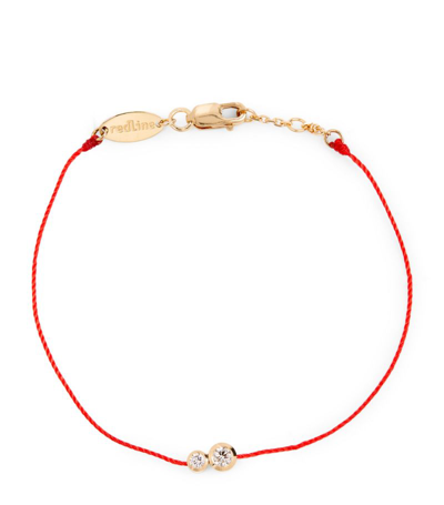 Shop Redline Yellow Gold And Diamond Infinite Double Bracelet In Red