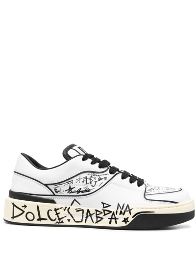 Shop Dolce & Gabbana Sneakers New Roma In White