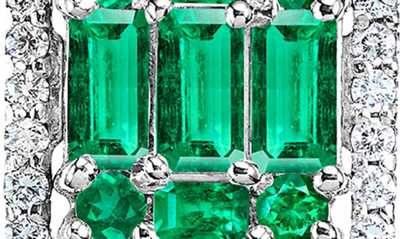 Mindi Mond Clarity Emerald & Diamond Halo Earrings In 18k Wg