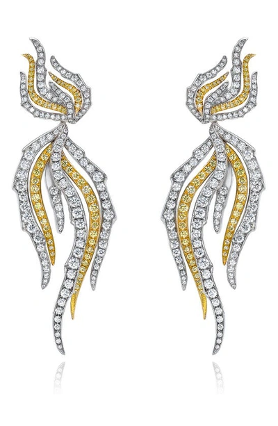 Shop Mindi Mond Fire & Ice Diamond Drop Earrings In Dia/ 18k Yg