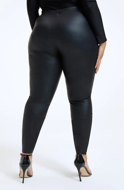 Shop Good American Better Than Faux Leather Leggings In Black001