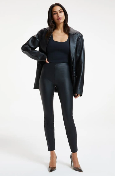 Shop Good American Better Than Faux Leather Leggings In Black001