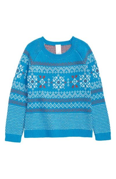 Shop Nordstrom Kids' Matching Family Moments Snowflake Sweater In Blue Europe Stamped Fairisle