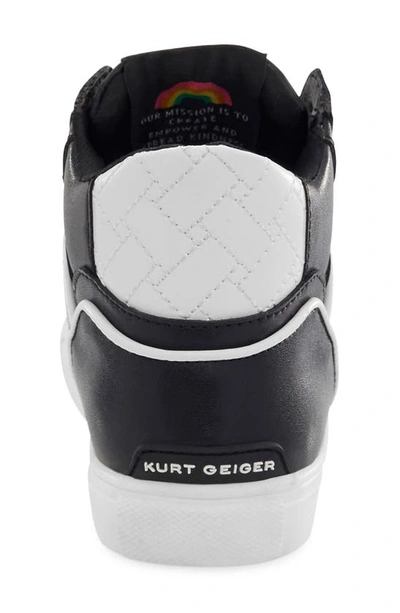 Shop Kurt Geiger Kids' Lane High Top Sneaker In Black/ White