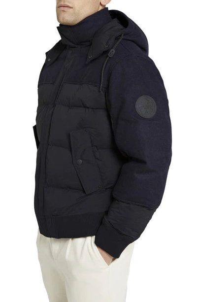 Shop Ted Baker Ventry Puffer Bomber Jacket With Removable Hood In Navy