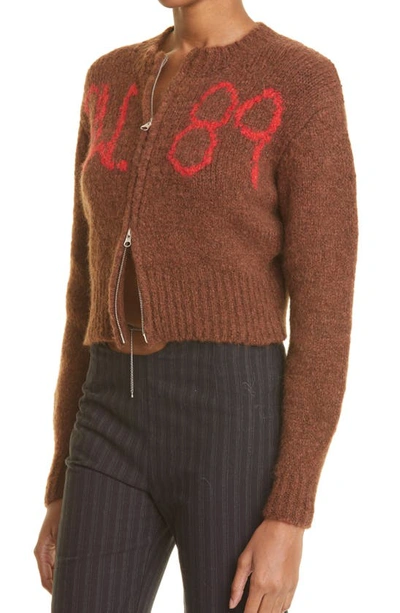 Paloma Wool Ben Perdut Intarsia Monogram Cardigan In Brown | ModeSens