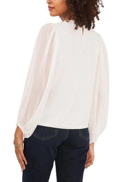 Shop Vince Camuto Foil Dot Balloon Sleeve Blouse In 103 New Ivory (vc)