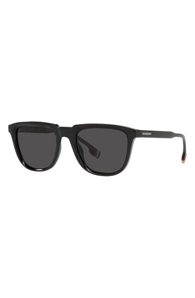 Shop Burberry 54mm Rectangular Sunglasses In Dark Grey