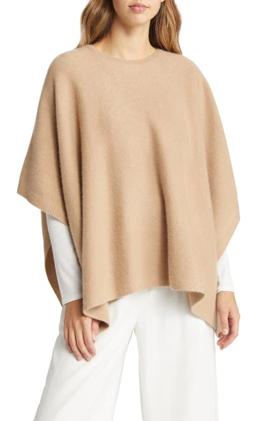 Shop Vince Boiled Cashmere Knit Poncho In Camel
