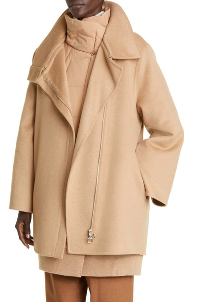 Shop Akris Fenix 2-in-1 Quilted & Camel Hair Car Coat In 043 Camel