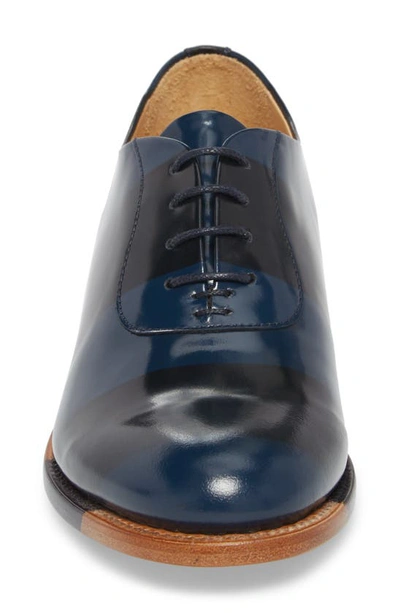 The Office Of Angela Scott Mr. Smith Striped Leather Oxfords In Ocean