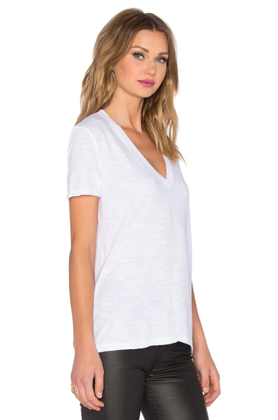 Monrow V-neck Short-sleeve Slub Jersey Tee In White