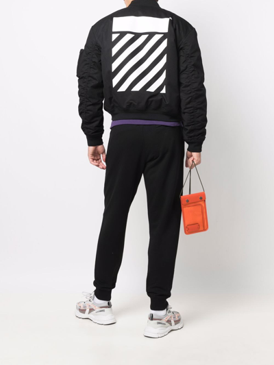Shop Off-white Diagonal Print Bomber Jacket In Black