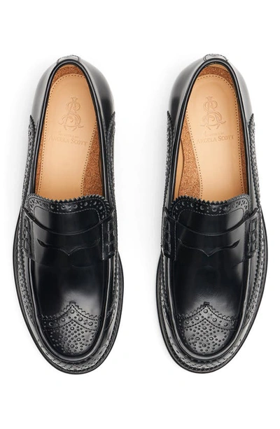 The Office Of Angela Scott Ms. Charlotte Leather Penny Loafers In Black