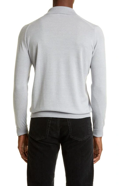 John Smedley Dorset Merino Wool & Cotton Sweater In Pebble Grey | ModeSens