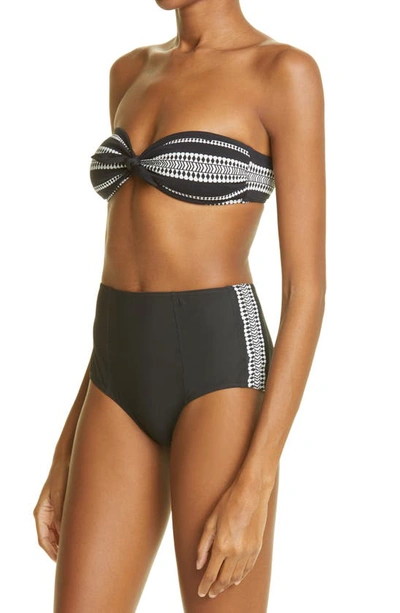 Lemlem Luchia Printed Bandeau Bikini Top In Black