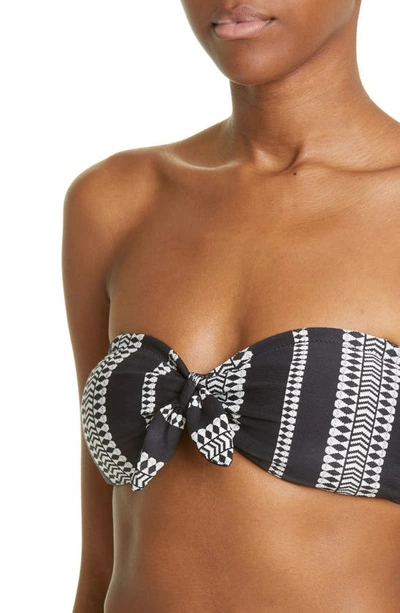 Lemlem Luchia Printed Bandeau Bikini Top In Black