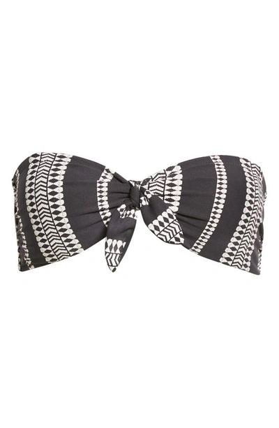 Lemlem Luchia Printed Bandeau Bikini Top In Black