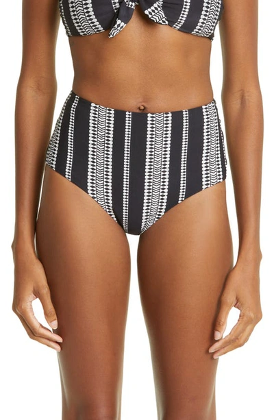 Lemlem Luchia Printed High Waist Bikini Bottom In Black