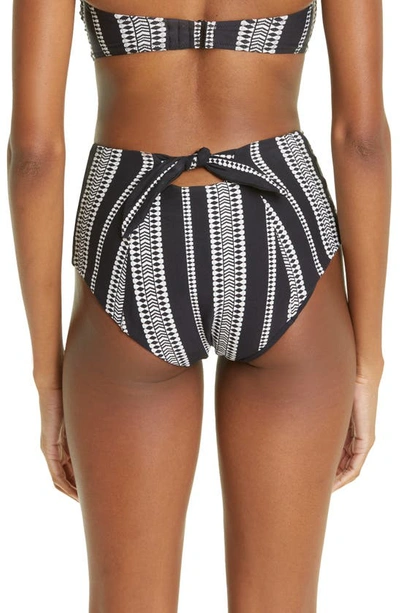 Lemlem Luchia Printed High Waist Bikini Bottom In Black
