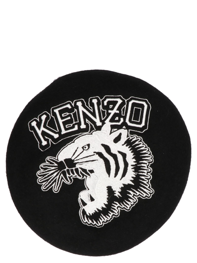 Shop Kenzo Logo Embroidery Wool Basque In White/black