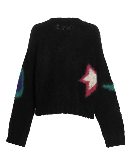 Shop Msgm Stars Sweater In Black
